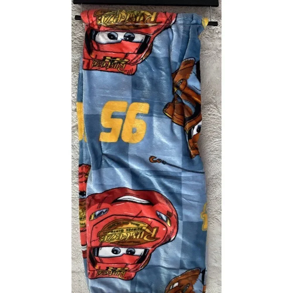 DISNEY Pixar CARS LIGHTNING MCQUEEN 95 Tow Mater Throw‎ Blanket 50 X 70” NEW